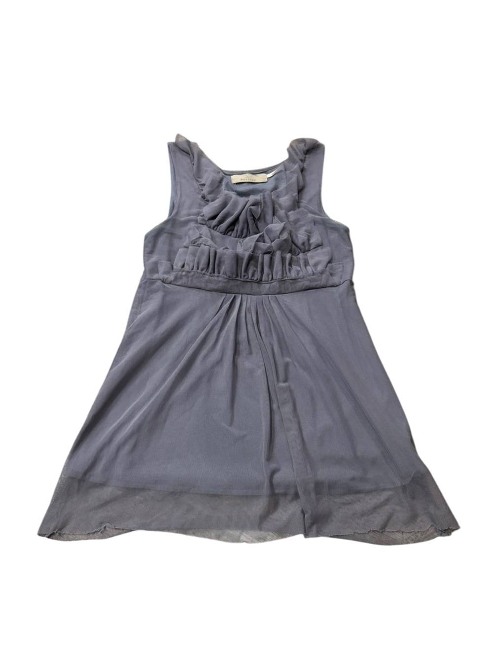 EUC Burlapp Women's Gray Ruffle Top XS Anthropologie